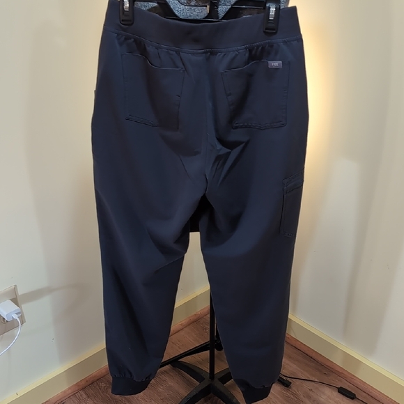 Fig's Women's Black Scrub Pants with Red Drawstring - Picture 6 of 10